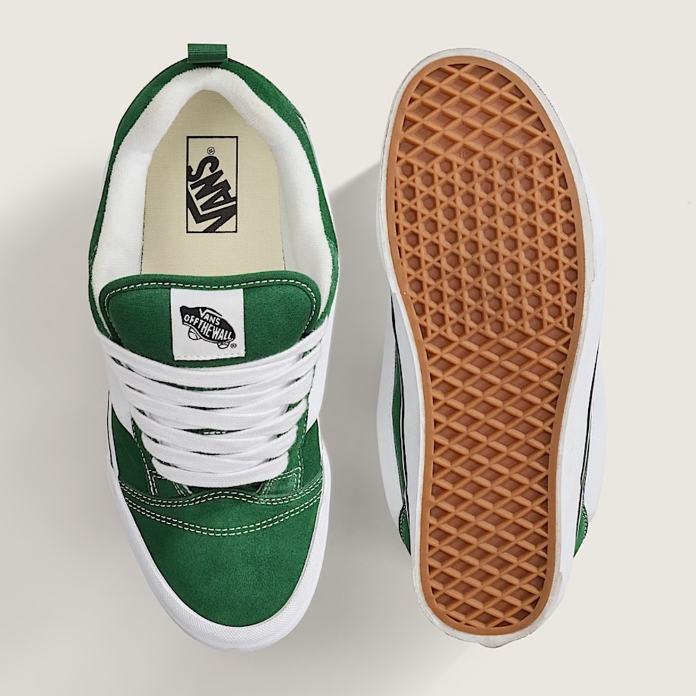 VANS Knu Skool Shoe Eden Green Kids Youth 7 NEW IN BOX lifestyle retro chunky